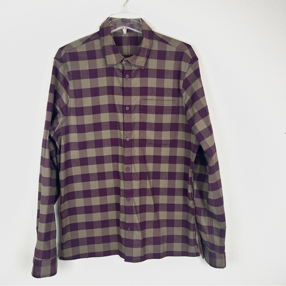 Lululemon Mens Checkered Button Down Long Sleeve Shirt